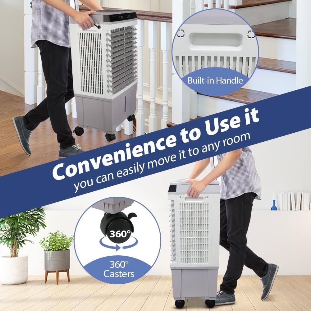 Convenience to Use it  
you can easily move it to any room

Built-in Handle

360° Casters