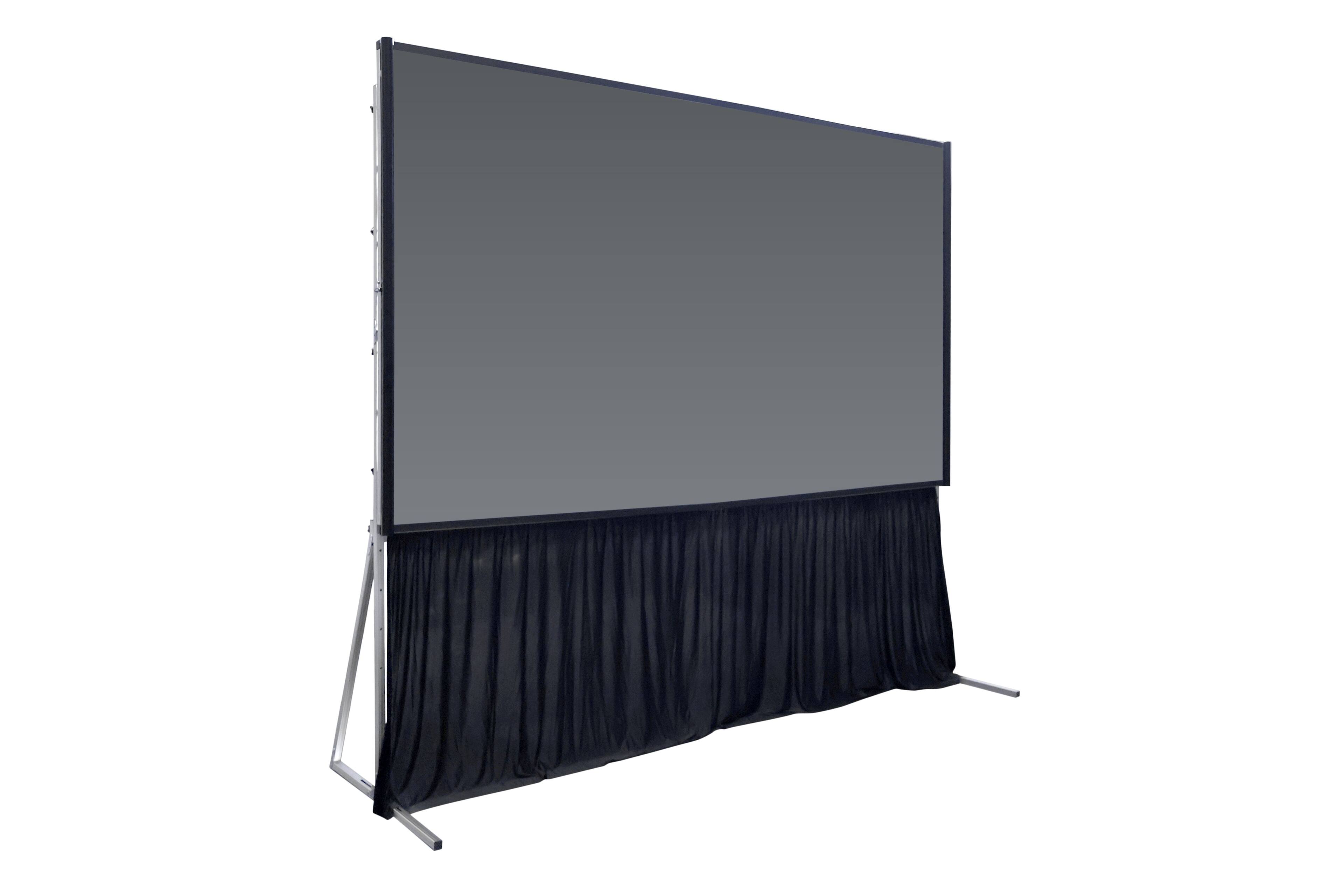 Left. Elite Screens - Light-On CLR® 5, 140" Diag, Portable Ceiling Light Rejecting Ultra-Short Throw Screen, Folding-Frame, 16:9, Carry Bag - Gray.