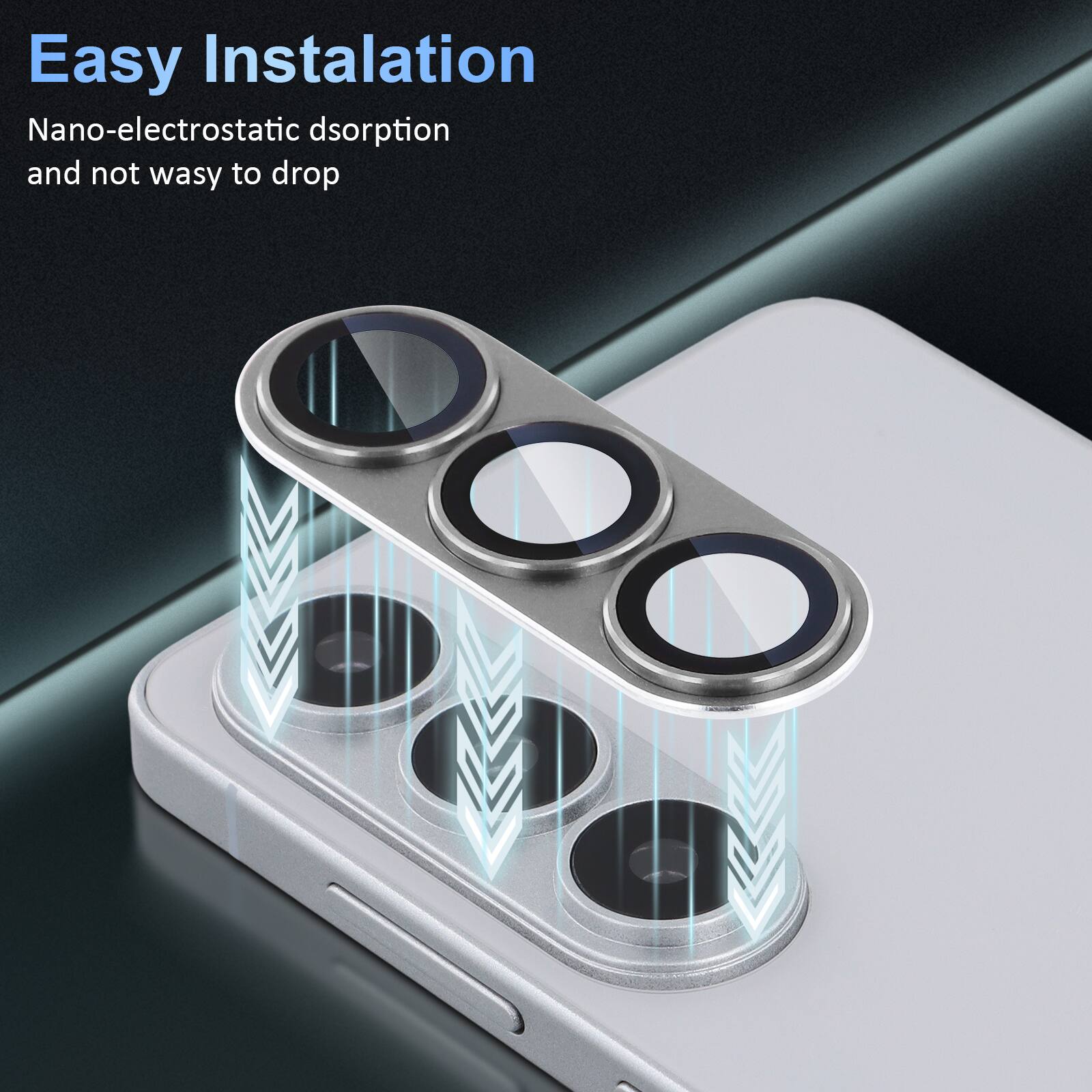Easy Installation  
Nano-electrostatic adsorption and not easy to drop
