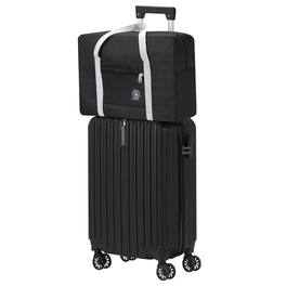 Oumilen - 2 Piece Luggage Set – 20in Hard Shell Carry On with Hook & Foldable Bag, Combo Lock, Spinner Wheels - Black