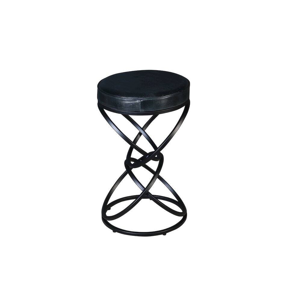 Left. Porter Designs - Polaris Leather 24" Bar Stool - Gray.