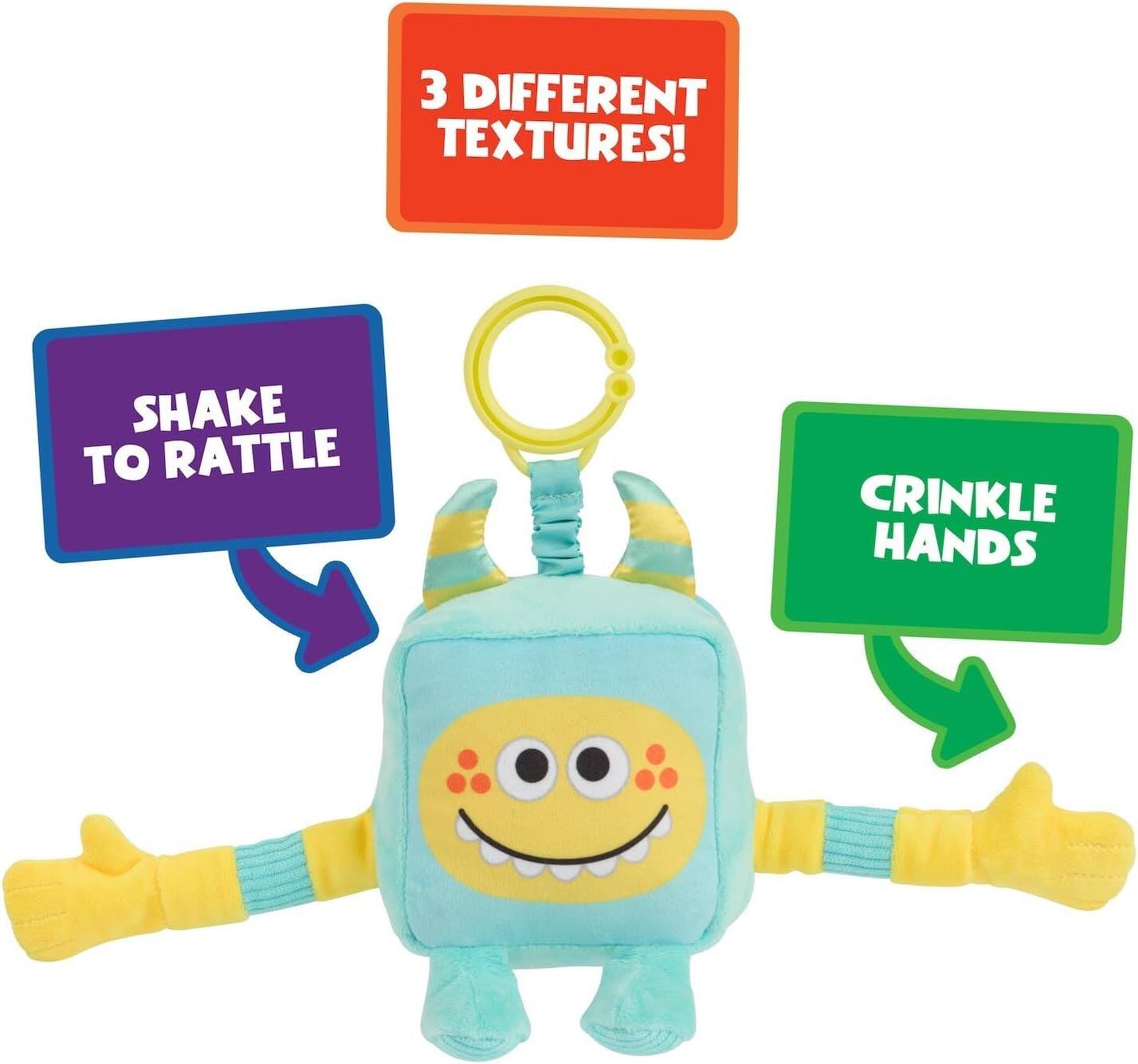 3 DIFFERENT TEXTURES!  
SHAKE TO RATTLE  
CRINKLE HANDS