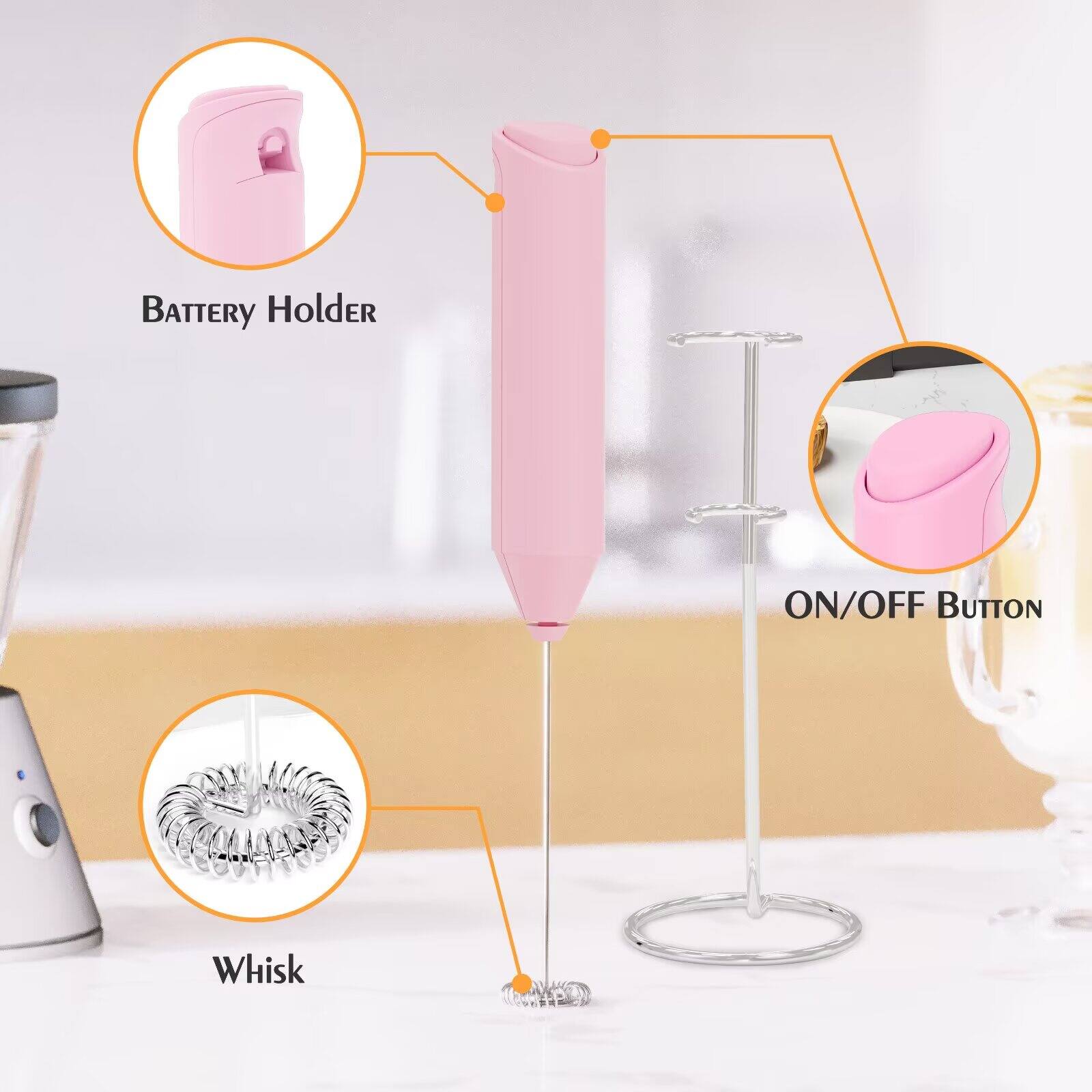 - BATTERY Holder
- ON/OFF BUTTON
- Whisk