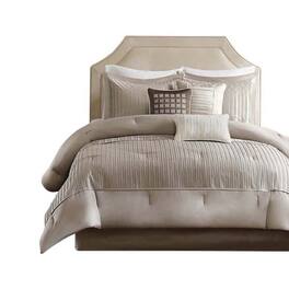 Gracie Mills - Dolly Modern 7-Piece Comforter Set - Taupe