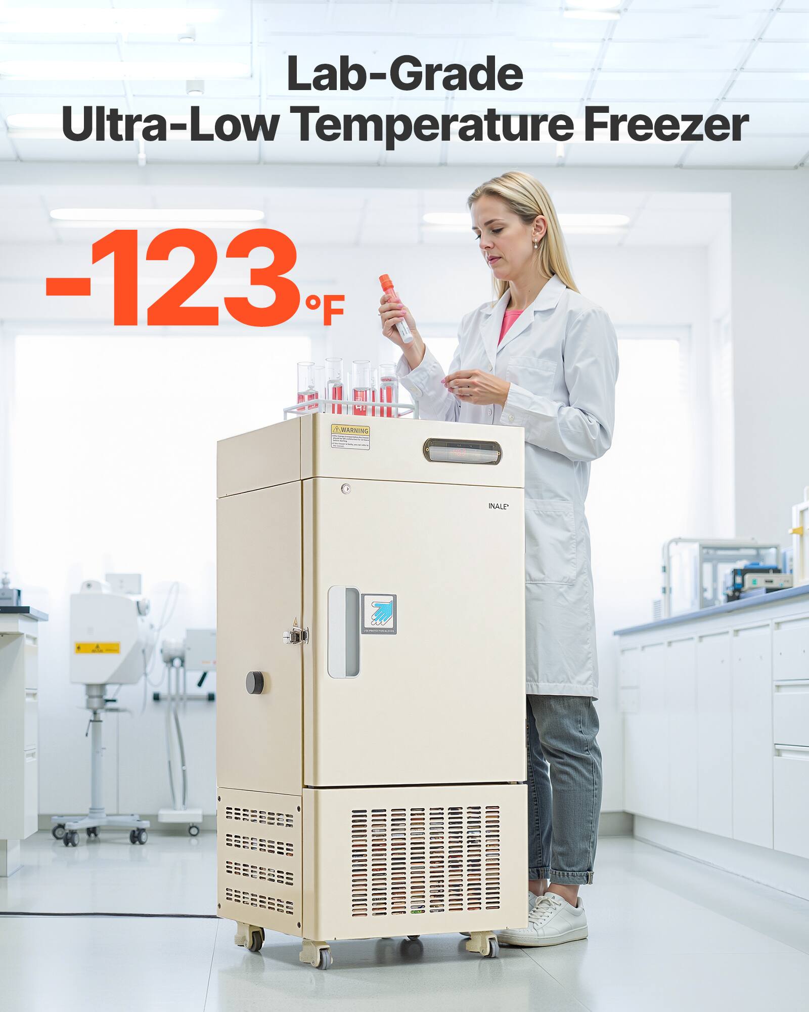 Lab-Grade Ultra-Low Temperature Freezer  
-123°F  
WARNING  
INALE