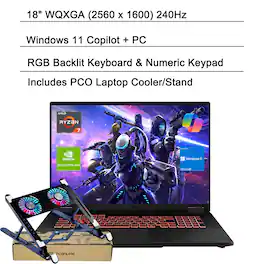 ASUS - TUF A18 18" WQXGA Laptop - AMD Ryzen 7 260, 16GB RAM - 512GB SSD - NVIDIA GeForce RTX 5070 - For Gaming & Heavy Tasks - Gray