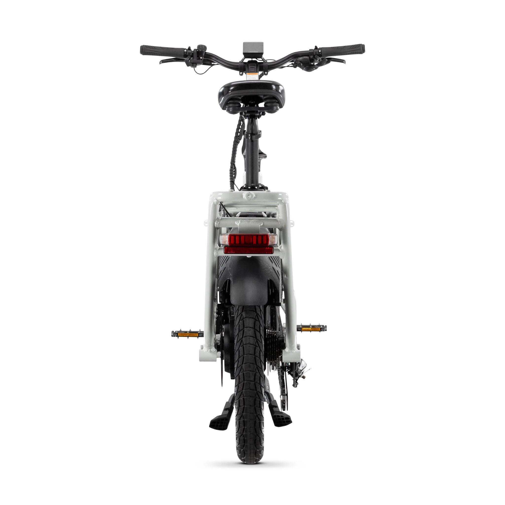 Alt View 6. Lectric eBikes - XPedition2 Dual-Battery eBike (Max 120mi/28mph) + XL Pannier Bags/Orbitor/Headlight/Running Boards/Seat Post/Cushions - Stratus White.