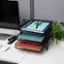 Alt View 15. Mind Reader - 3-Tier Paper Tray, Desktop Organizer, File Storage, Workspace, Office, Metal Mesh, 11.5"L x 13.75"W x 10"H - Black.
