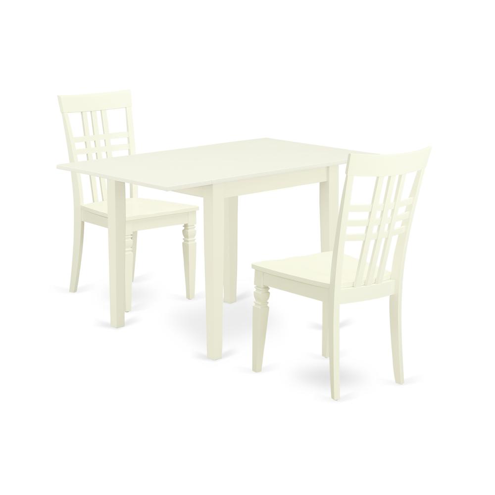Left. East West Furniture - Dining Room Set Linen White - Brown.