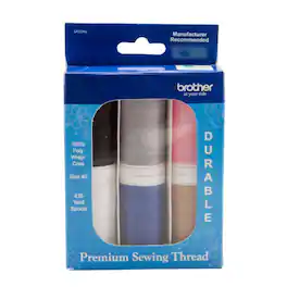 Brother - SASEW6 6 Pc Sewing Thread, Black, White, Grey, Blue, Pink, Taupe