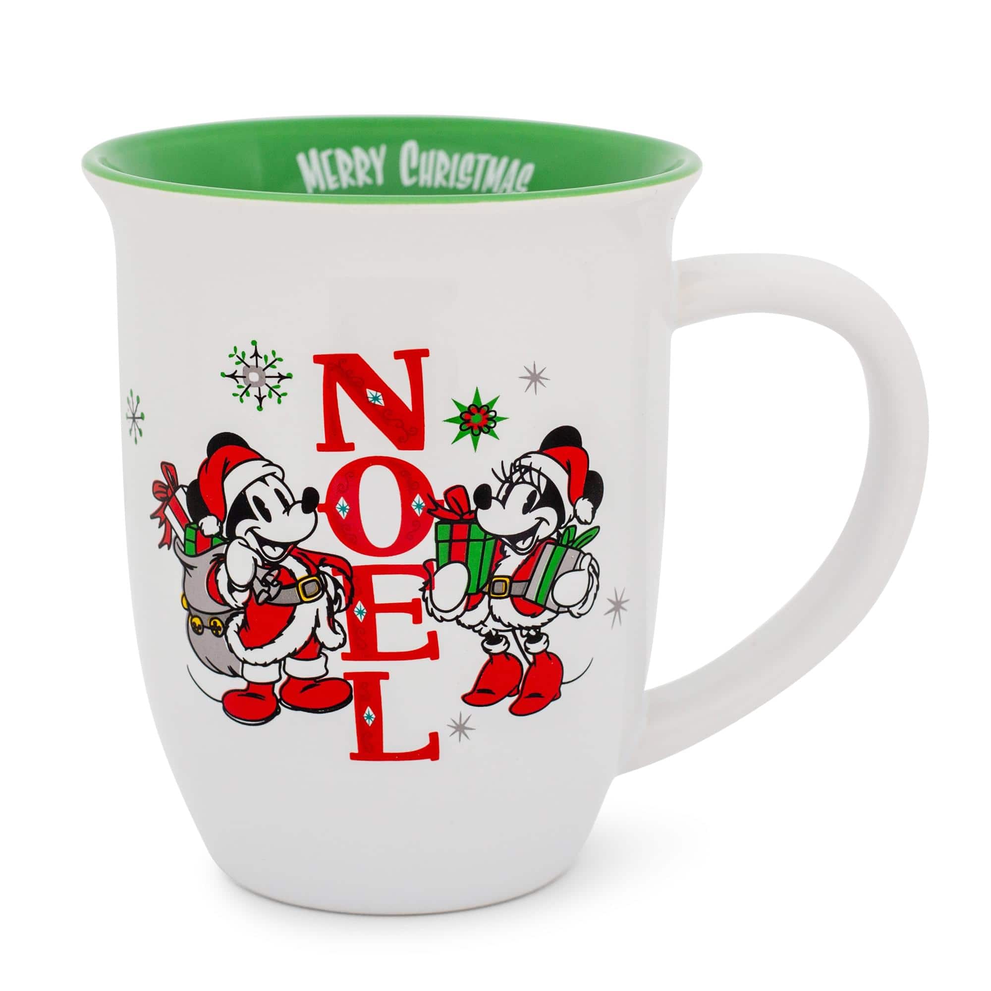 "Silver Buffalo - Disney Mickey and Minnie Mouse ""Noel"" Wide Rim Latte Mug | Holds 16 Ounces - Green" price history on PriceWatchPro