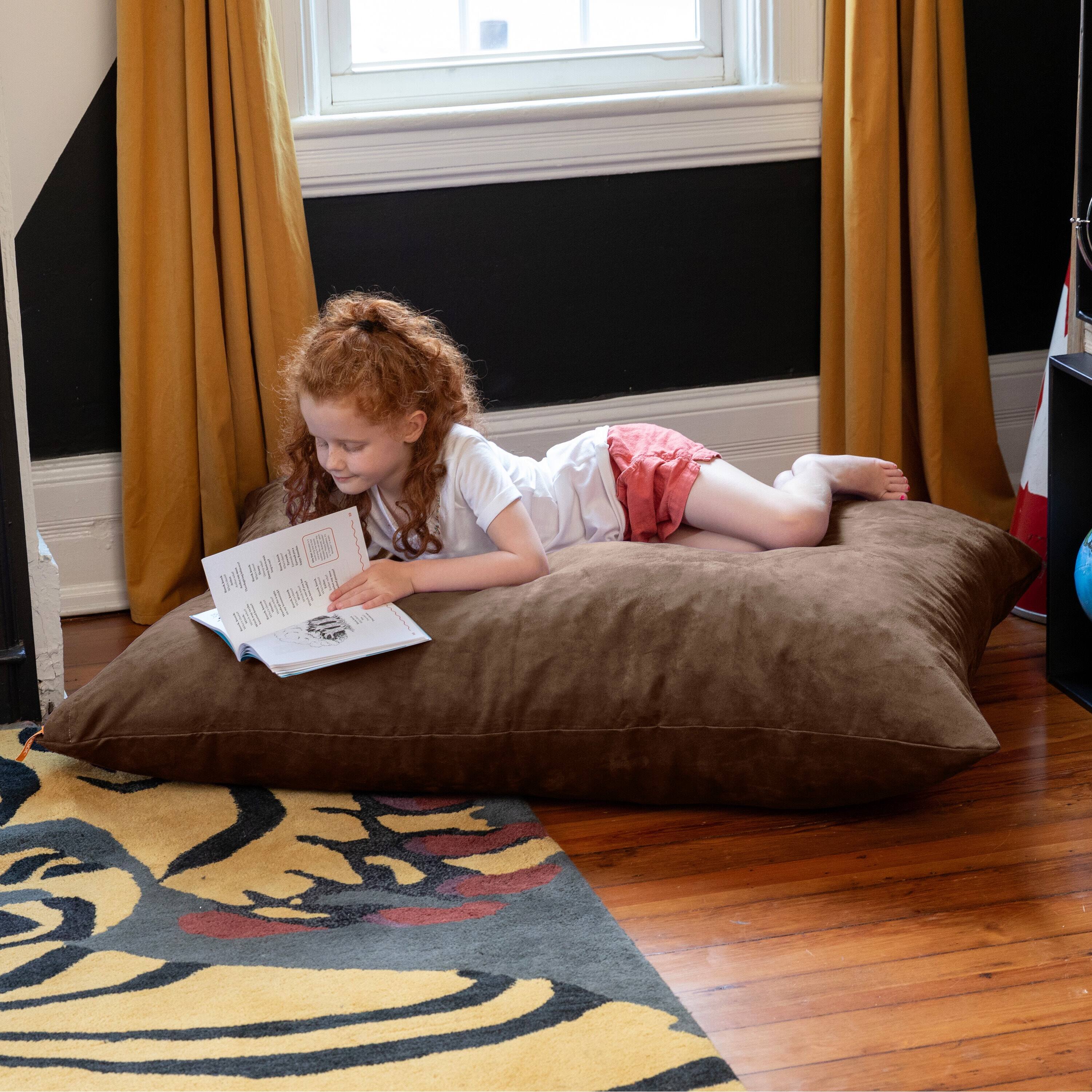 Back. Jaxx - Jaxx 3.5 Ft Pillow Saxx Kids Bean Bag, Chocolate - Chocolate.