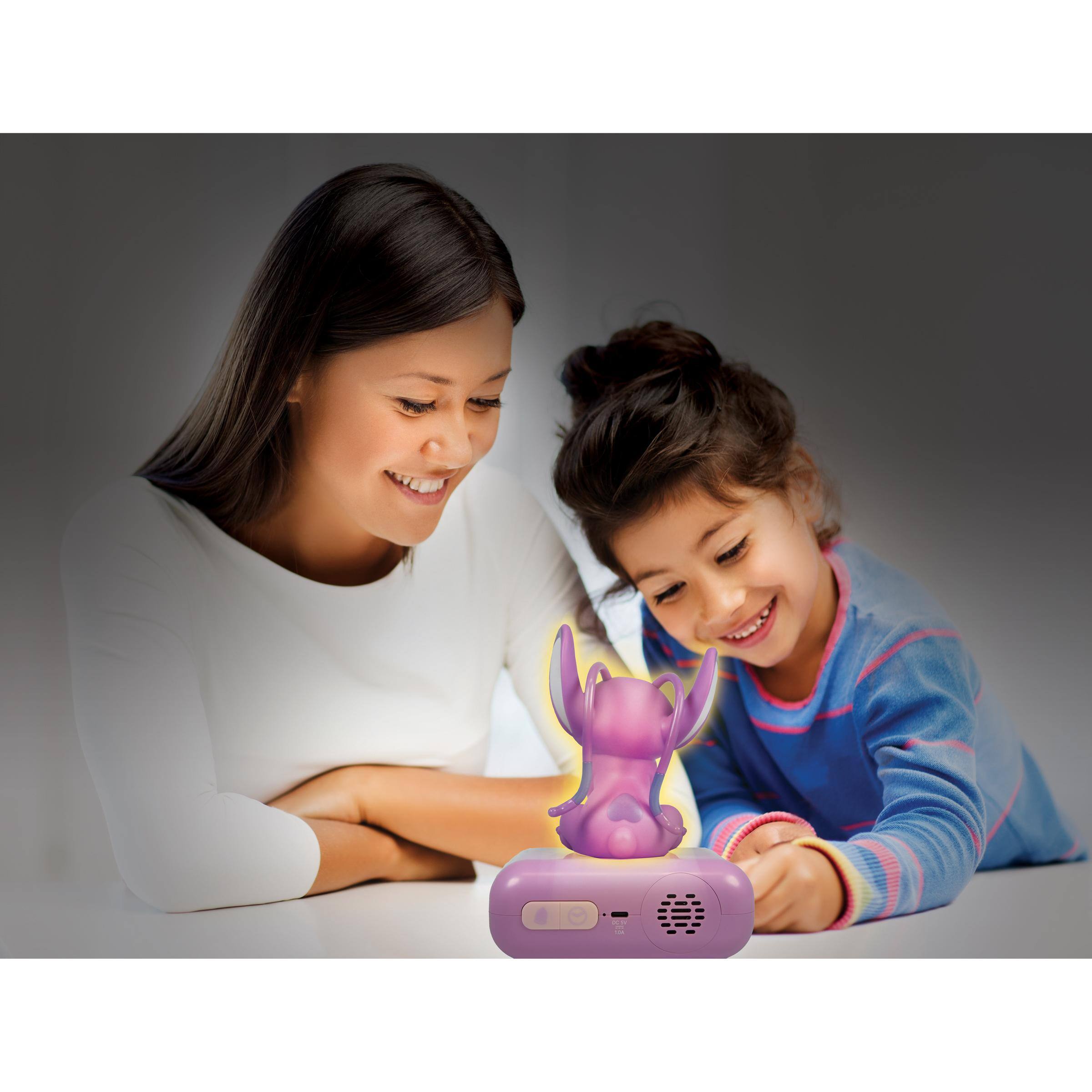 Alt View 9. Lexibook - Digital alarm clock with 3D Angel night light. Bluetooth speaker and sound effects - PINK.