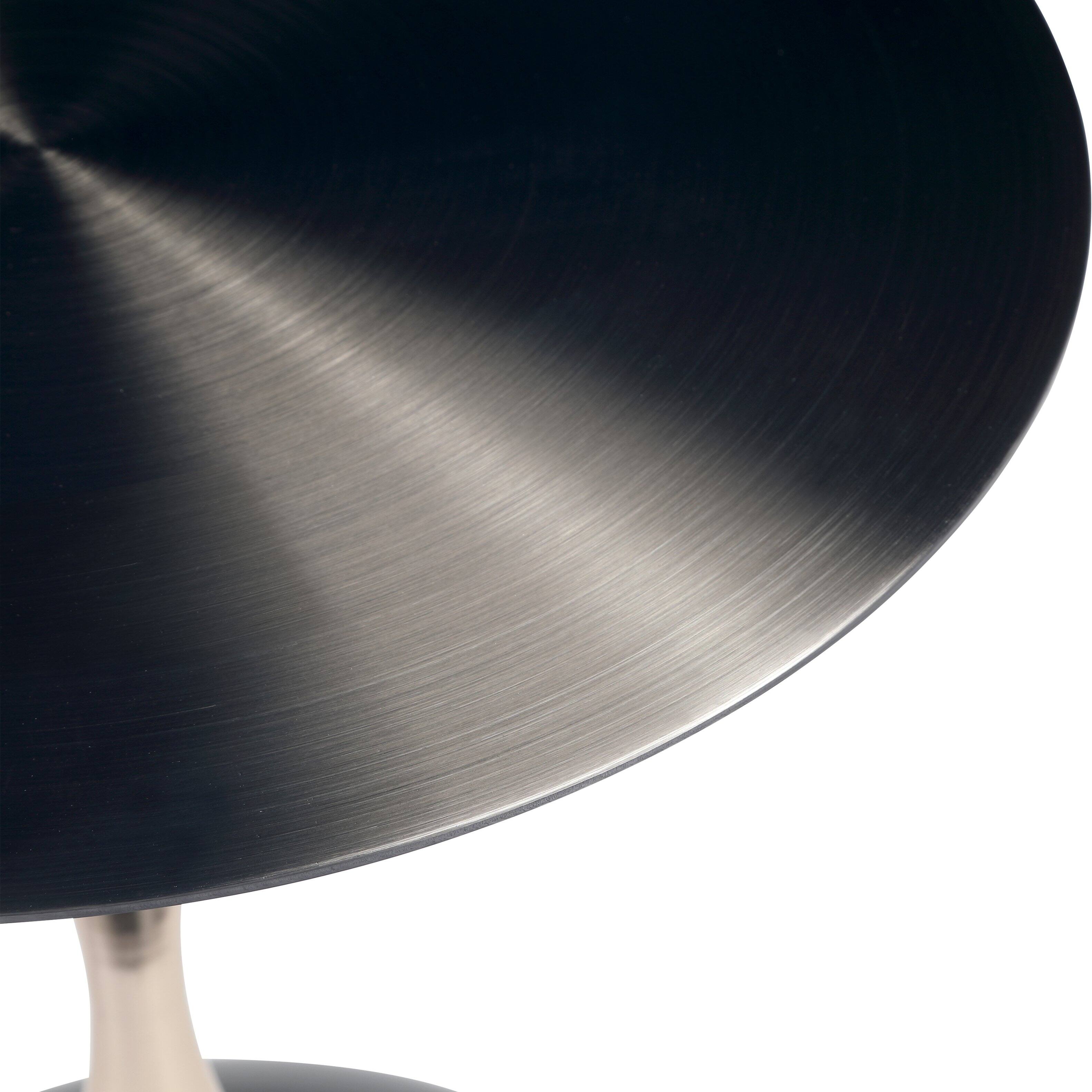 Alt View 5. LeisureMod - Savoy Black Circular Top End Table with Powder Coated Finish for Living Room/Offices - Grey.