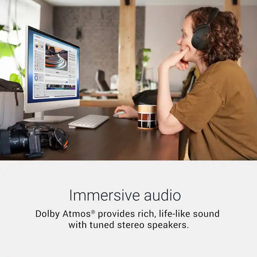Immersive audio

Dolby Atmos® provides rich, life-like sound with tuned stereo speakers.