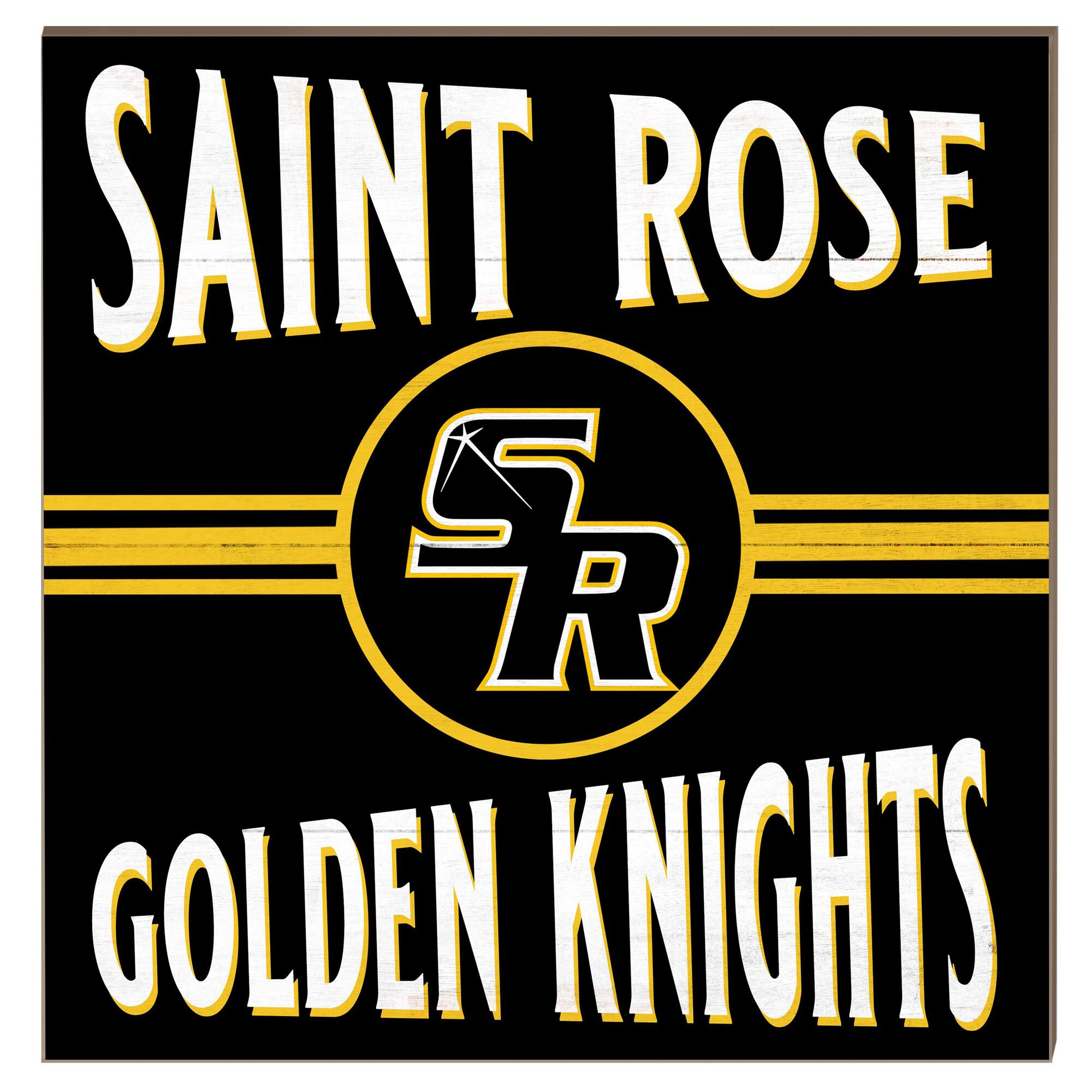 Saint Rose Golden Knights 10" x 10" Retro Team Sign
