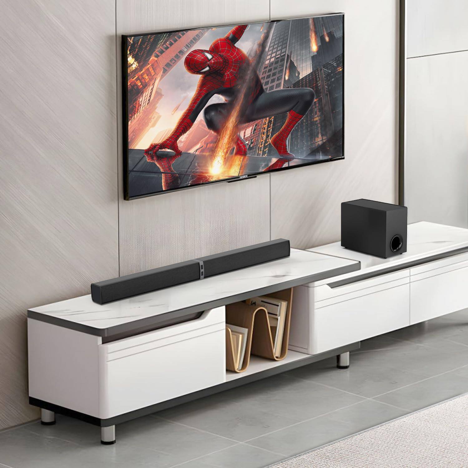 Alt View 1. Cedar Assembly - Soundbar With Subwoofer 120w Sound Bar Surround System For Smart Tv 5 3 Compatible Arc Aux Optical Immersive - Default.