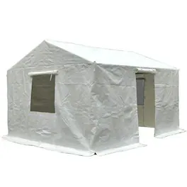 Loheer - 12x14 Gazebo Cover, Hardtop Gazebo Cover with Sidewalls and Mesh Windows, All Season White PE Enclosure