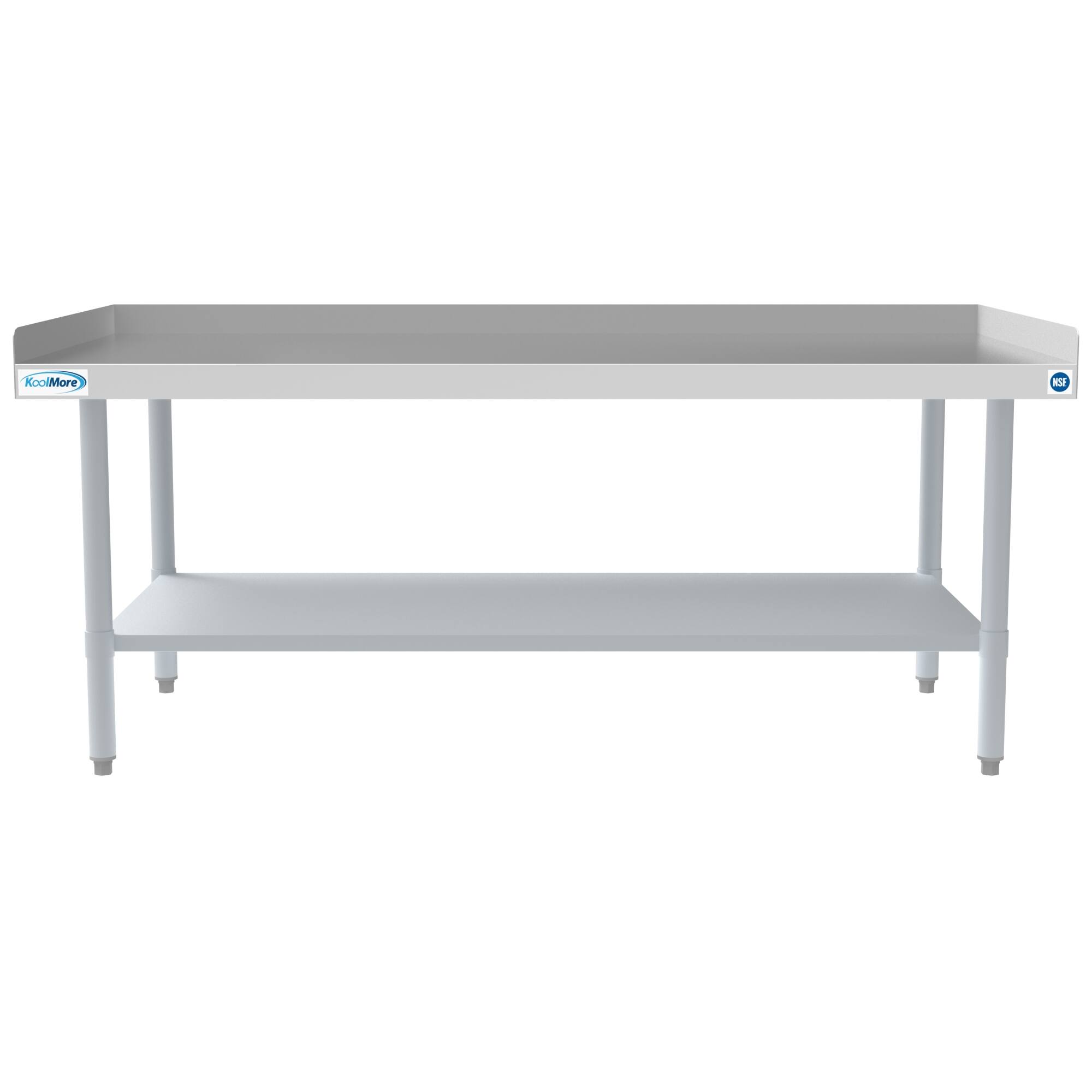 Front. Koolmore - 30" x 60" 16-Gauge Stainless Steel Equipment Stand with Galvanized Undershelf, EQT-163060. - Silver.