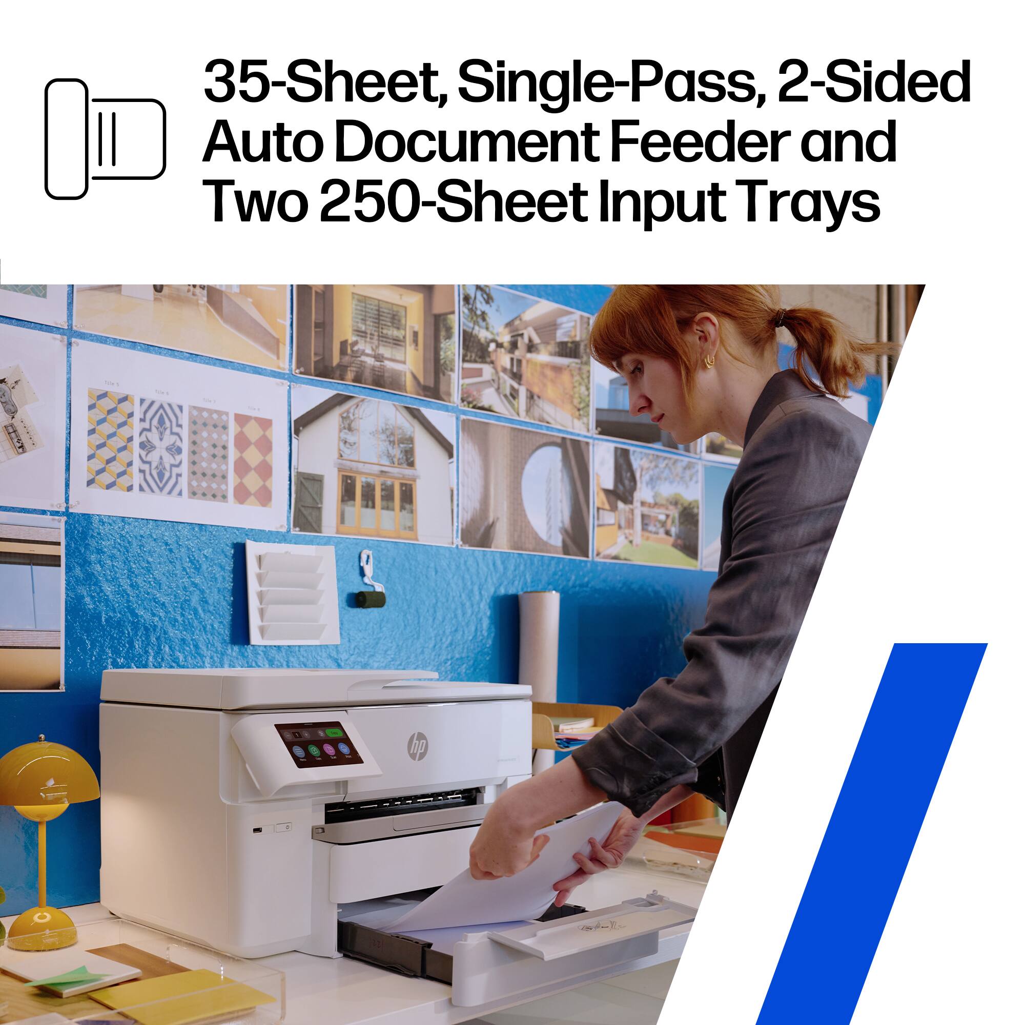 35-Sheet, Single-Pass, 2-Sided Auto Document Feeder and Two 250-Sheet Input Trays