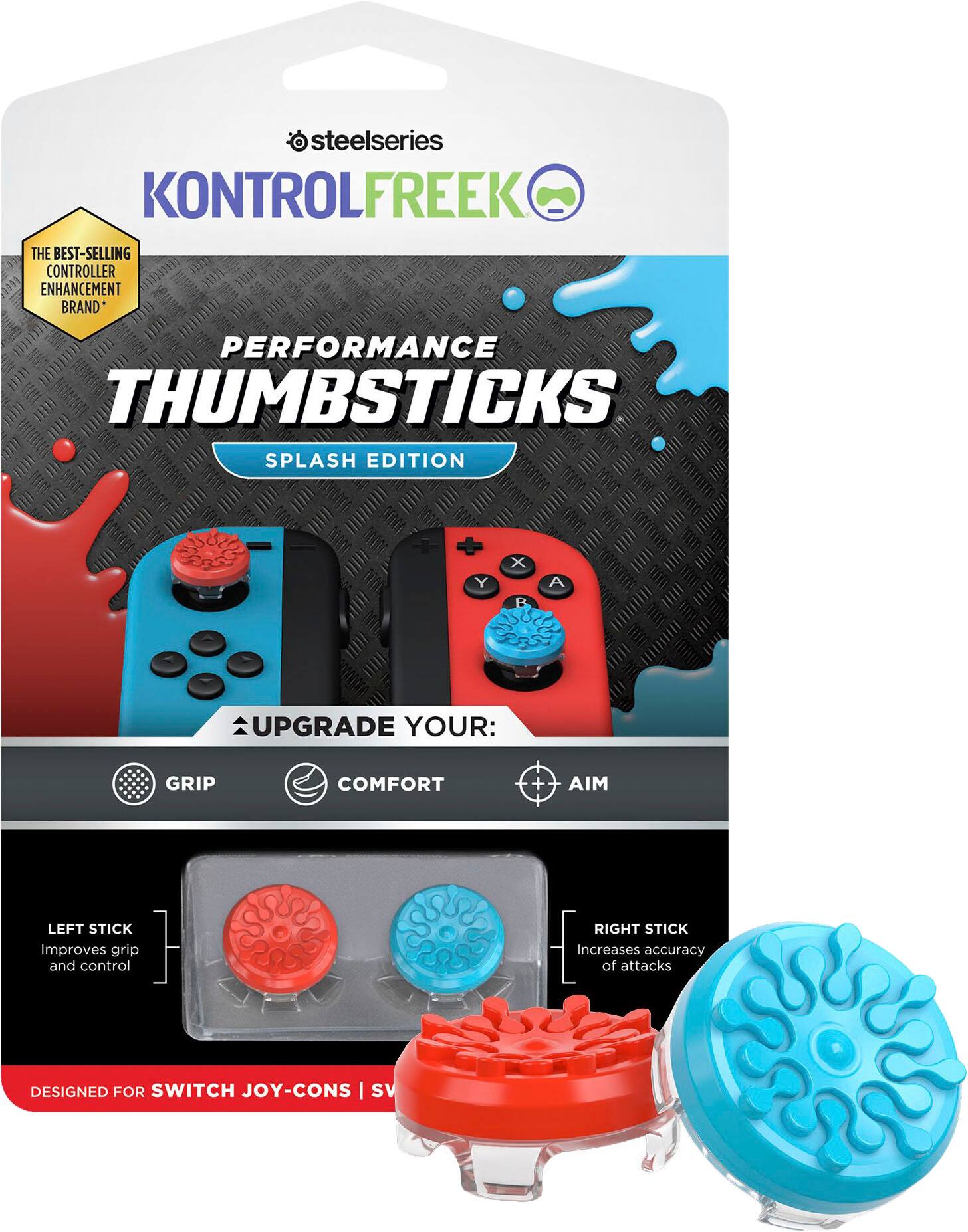 KontrolFreek - Splash Joycon Thumbsticks - Red/Blue