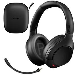 Philips - Bluetooth Noise Cancelling Over Ear Headphones With Removable Mic, Multi Point, Touch Control, 55 Hour Playtime - Black