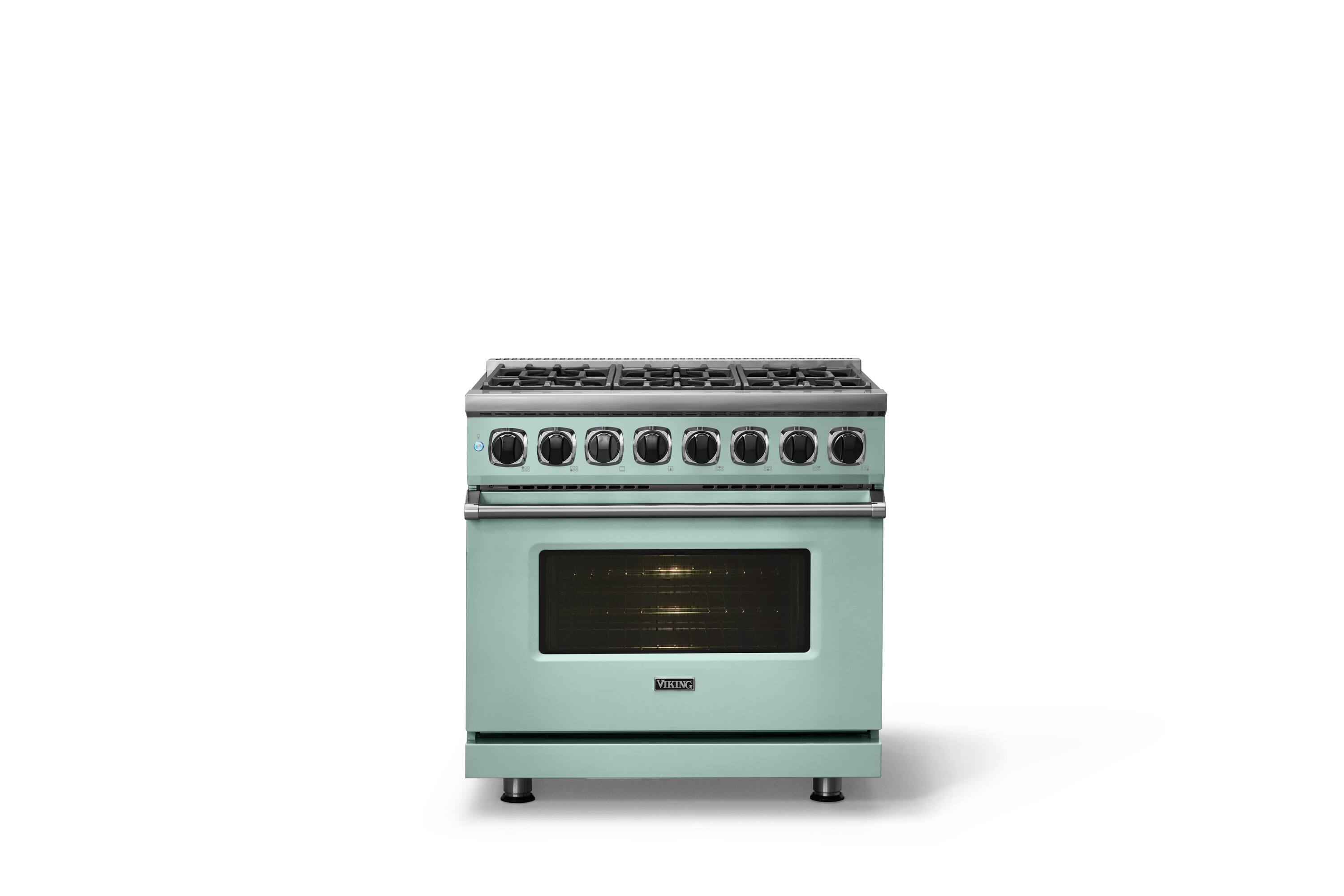 Alt View 1. Viking - 36 in. Wide 6 Burner Dual Fuel Sealed Burner Range-LP - Splash.