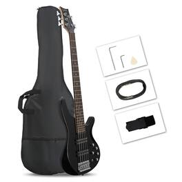 Winado - 5 String Electric Bass Guitar, Full Size Standard Right Handed Rosewood Fretboard Bass Kit with Gig Bag Strap Cable Tool