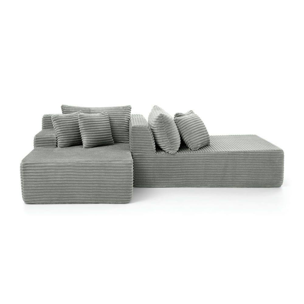 Alt View 6. Kadyn - 2-Person Velvet Lounge Sofa, Compressed Fluffy Design with Instant Setup, Modern Indoor Loveseat, Gray - Gray.