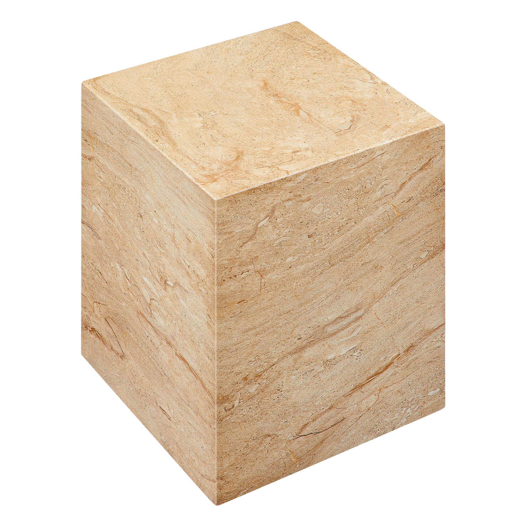 Alt View 5. Modway - Jordana Square Plinth Indoor - Outdoor Patio Concrete Side Table by Modway - Travertine.