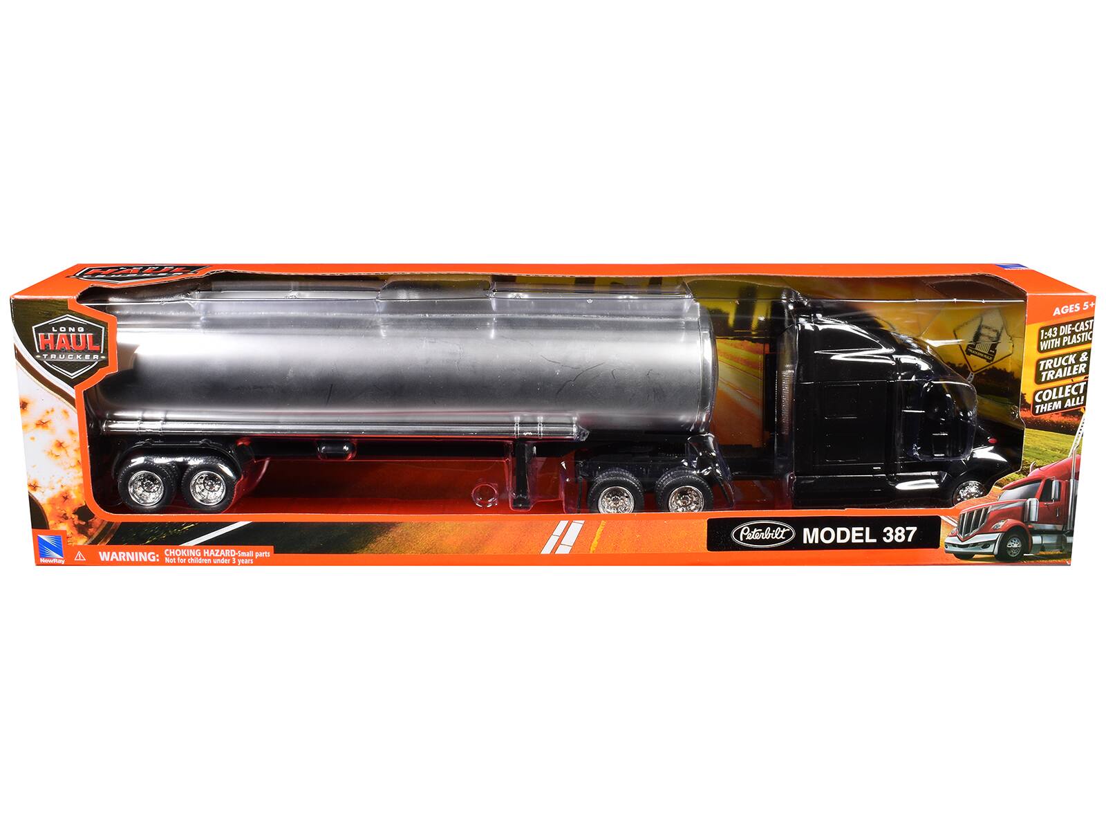 LONG HAUL TRUCKED AGES 5+ 1:43 DIE-CAST WITH PLASTIC TRUCK & TRAILER COLLECT ALL THEM HT CHOKING HAZARD-Small parts WARNING: Not for children under 3 years