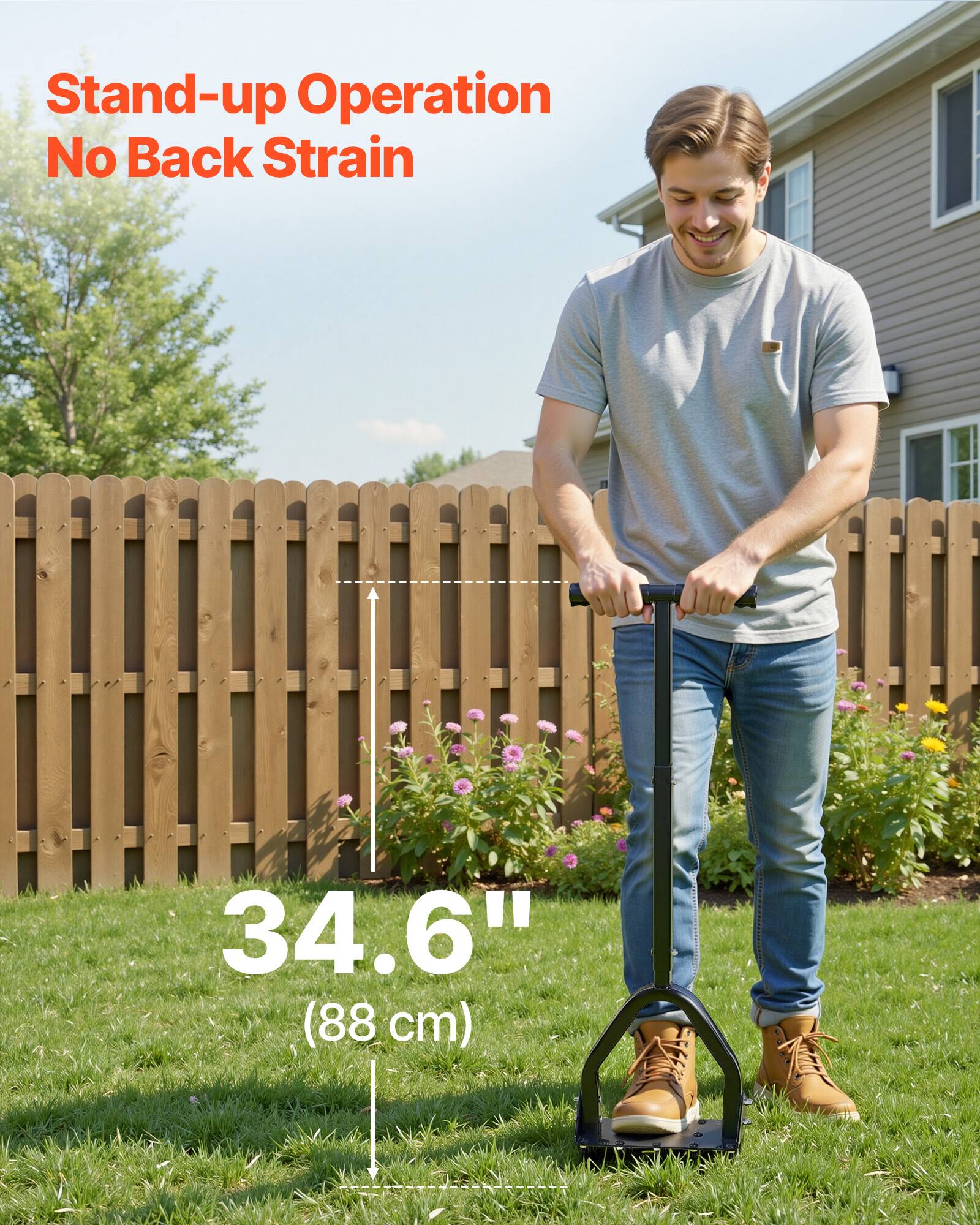 Stand-up Operation No Back Strain  
34.6" (88 cm)