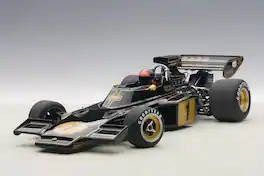 Lotus 72E 1973 Emerson Fittipaldi #1 with Driver Figure in Cockpit 1/18 Model Car by Autoart