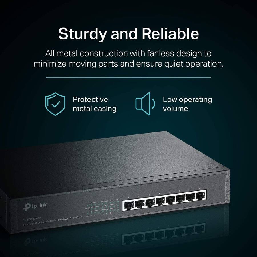 TP Link TL SG1008MP 8 Port Gigabit PoE Switch Limited Lifetime