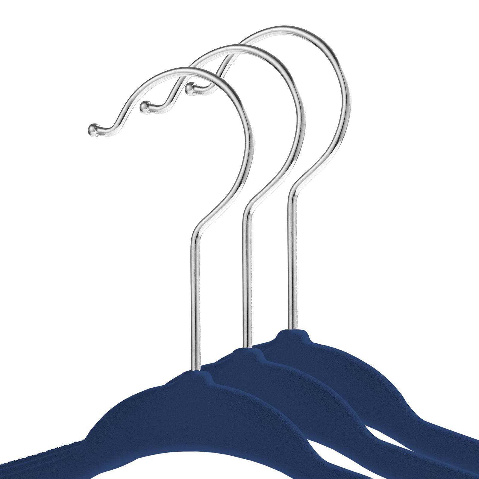 Alt View 1. Casafield - 50 Velvet 11-in Baby Hangers - Royal Blue.