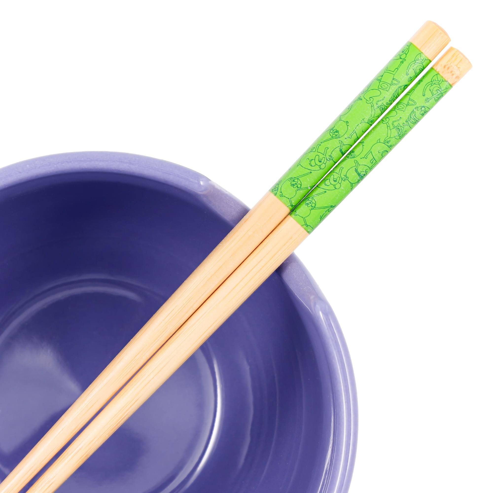 Alt View 3. Silver Buffalo - Adventure Time Quotes 20-Ounce Ceramic Ramen Bowl and Chopstick Set - Multi-Colored.