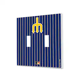 Keyscaper - Seattle Mariners 1977-1980 Cooperstown Pinstripe Double Toggle Light Switch Plate - Multicolor