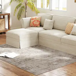 Homcom - Washable Area Rug 4x6, Non-Slip Traditional Floor Carpet for Living Room, Bedroom - Light Mixed Brown