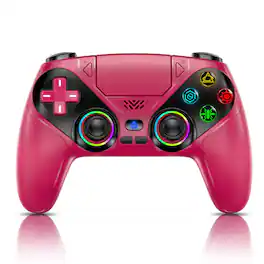 Dazzling Pops - led for ps5 controller slim pc with colors rgb light dual vibration turbo audio jack speaker programmable - Default