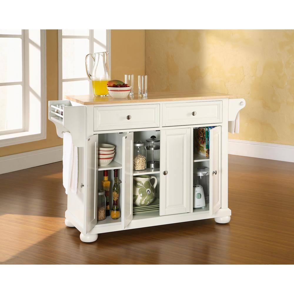 Back. Crosley Furniture - Alexandria Wood Top Full Size Kitchen Island/Cart - White.