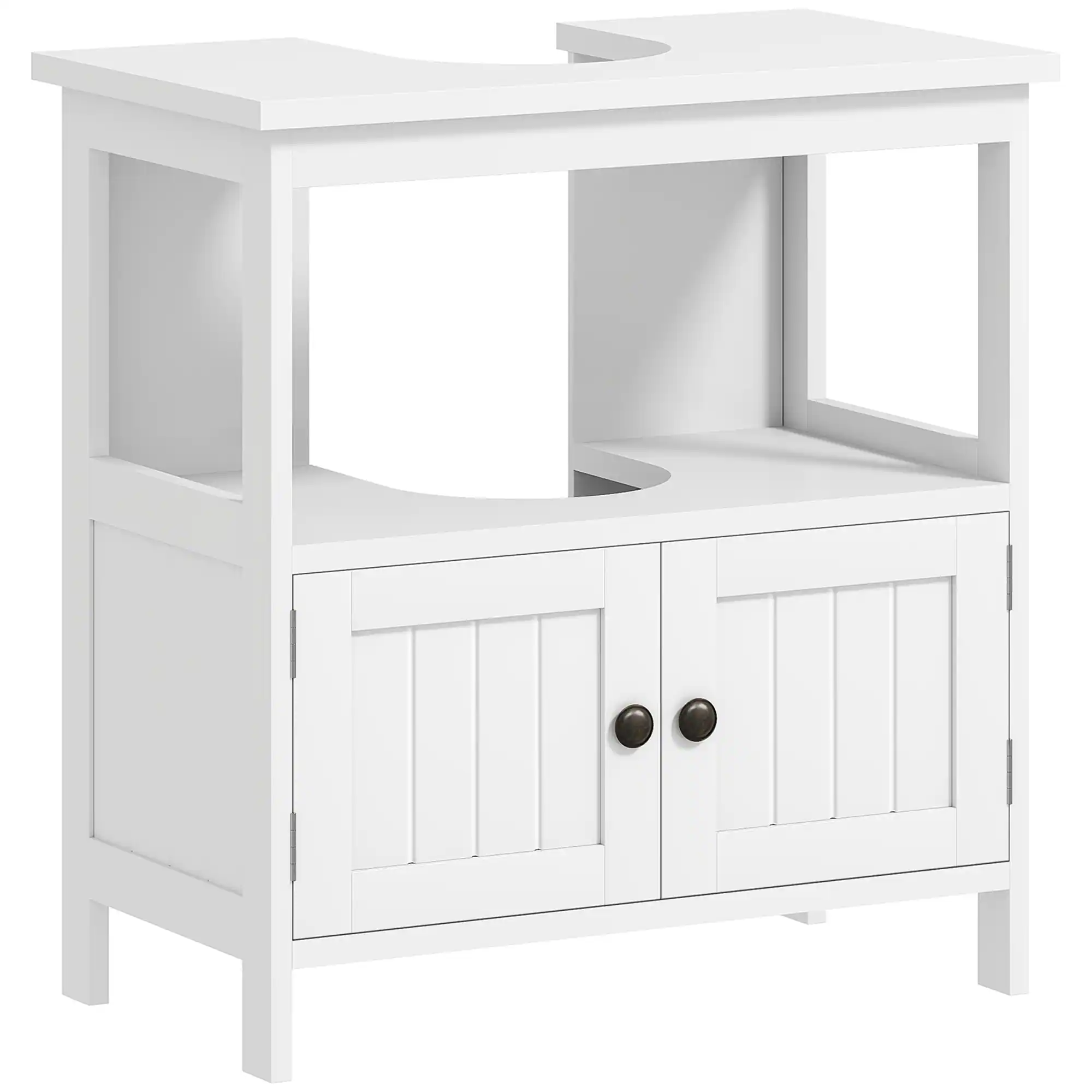 Under Sink Storage Cabinet w/ 2 Doors & Open Shelf, Bathroom Vanity