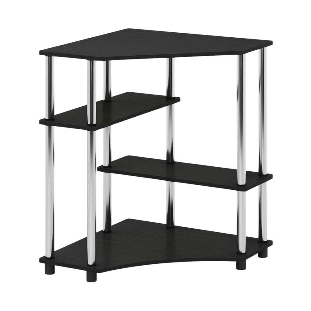 BisonOffice - Corner Desk With Shelves In And Stainless Steel For Home Office Use - Brown