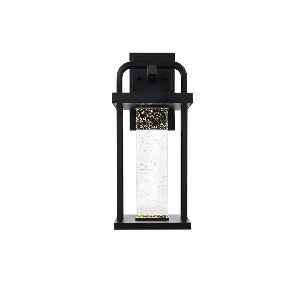 Back. Elegant Lighting - Uriah 16 inch LED Outdoor Wall sconce in Black - Black And Clear.