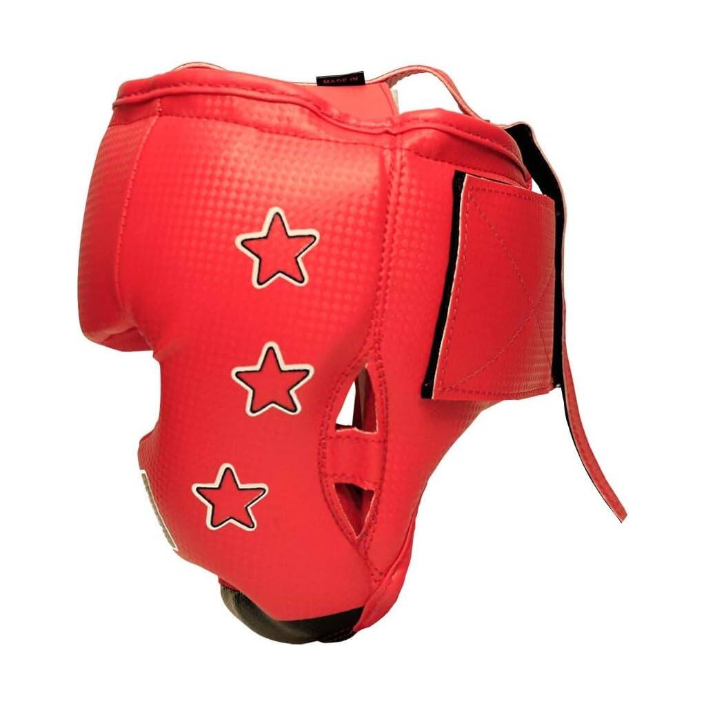 Alt View 1. Amber Sporting Goods - The Champ Boxing Headgear – Lightweight, Durable, Adjustable, Red/Black, Small - Red/Black.