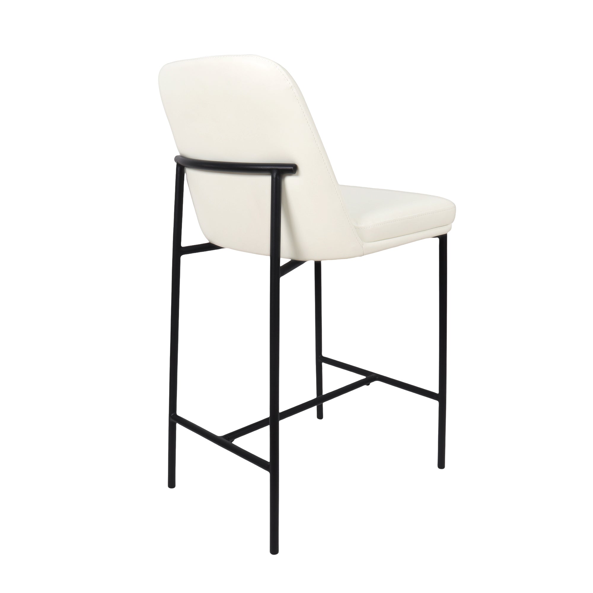 Manhattan Comfort Loft Contemporary Metal Vegan Leather Counter Stool ...