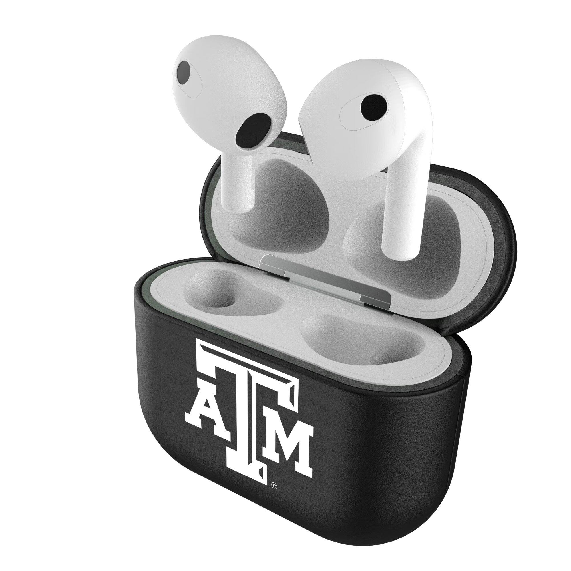 Alt View 3. Keyscaper - Texas A&M Aggies Black Texas A&M Aggies Insignia AirPods 3rd Gen Case Cover - Black.