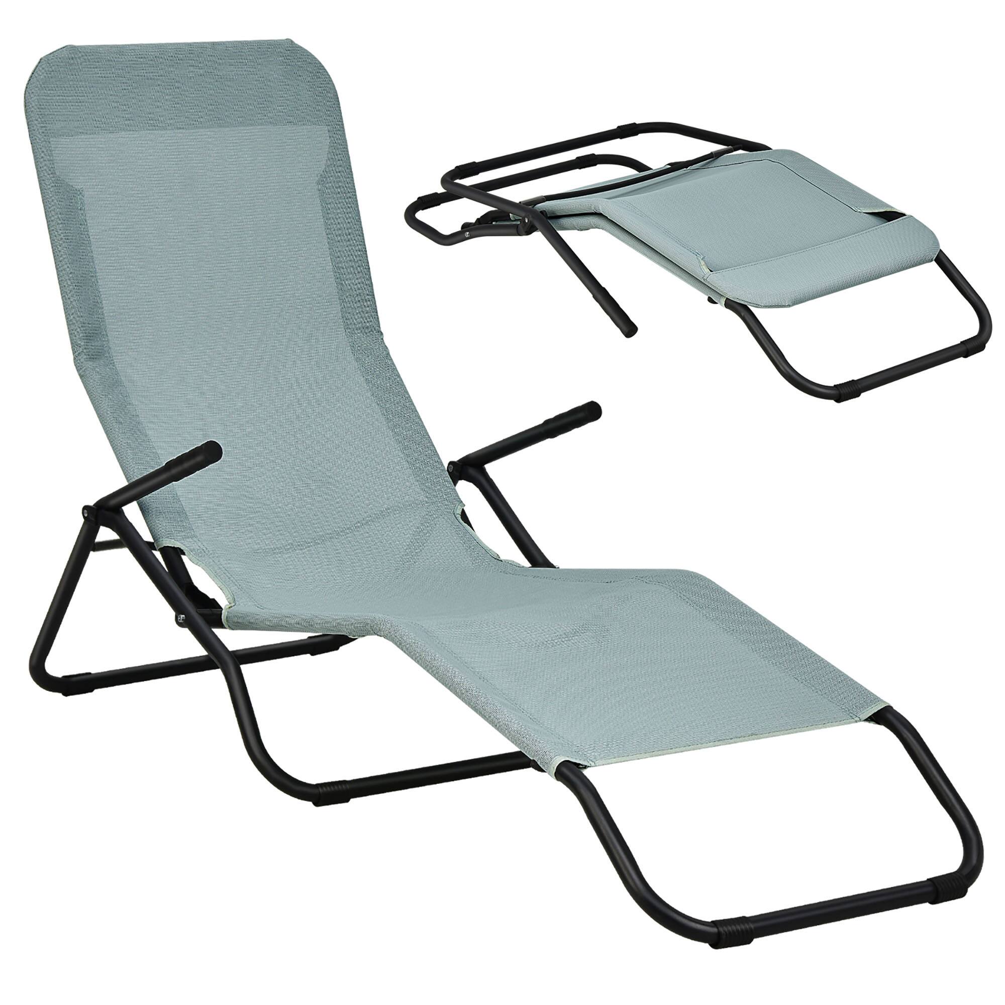 Alt View 8. Gymax - Gymax 2 PCS Outdoor Chaise Lounge Folding Stacking Reclining Chairs - Light Green.