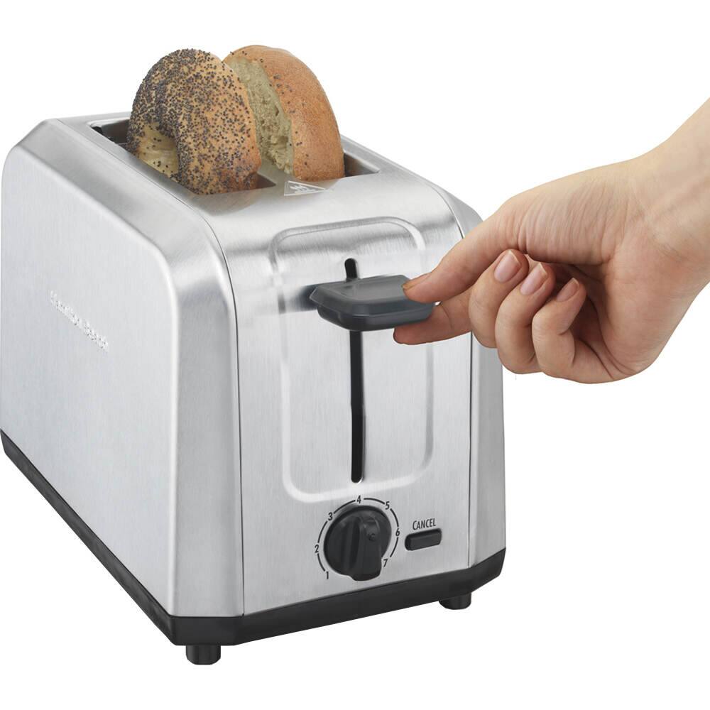Left. Hamilton Beach - 2-Slice Toaster - Brushed Stainless Steel.