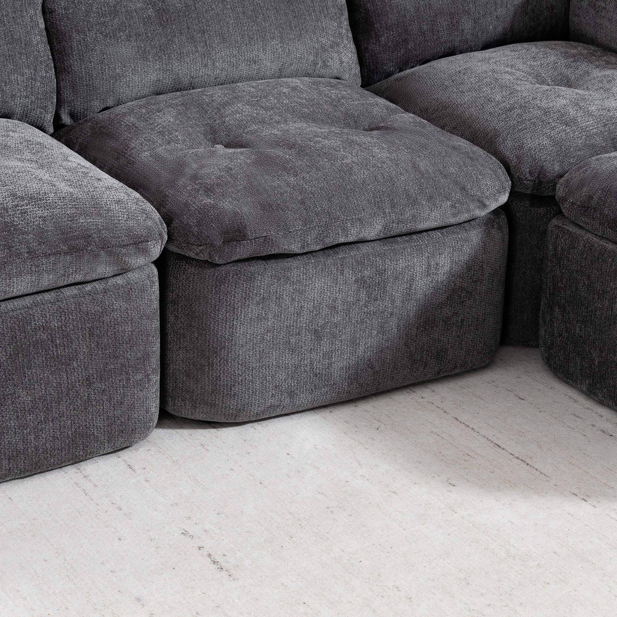 Alt View 1. Roomtec - Modern Cloudstyle Living Room Sofa Deep Seat Convertible Lshaped Framefree Sofa with Ottoman Oversized Comfortable - DARK GREY.