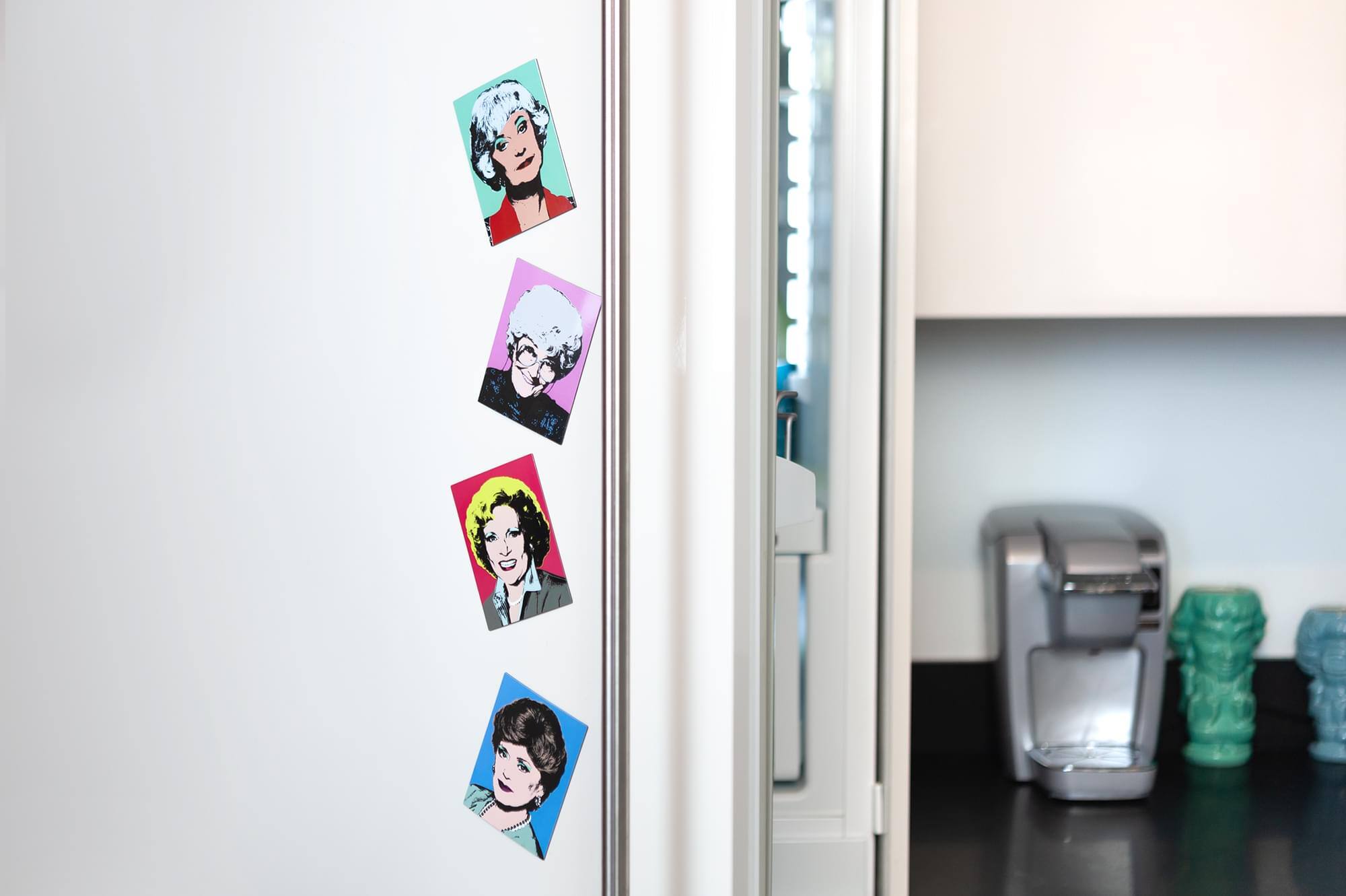 Alt View 4. Just Funky - The Golden Girls Collectible Warhol Art Style 4-Magnet Set | 4-Inch Tall Magnets - Blue.
